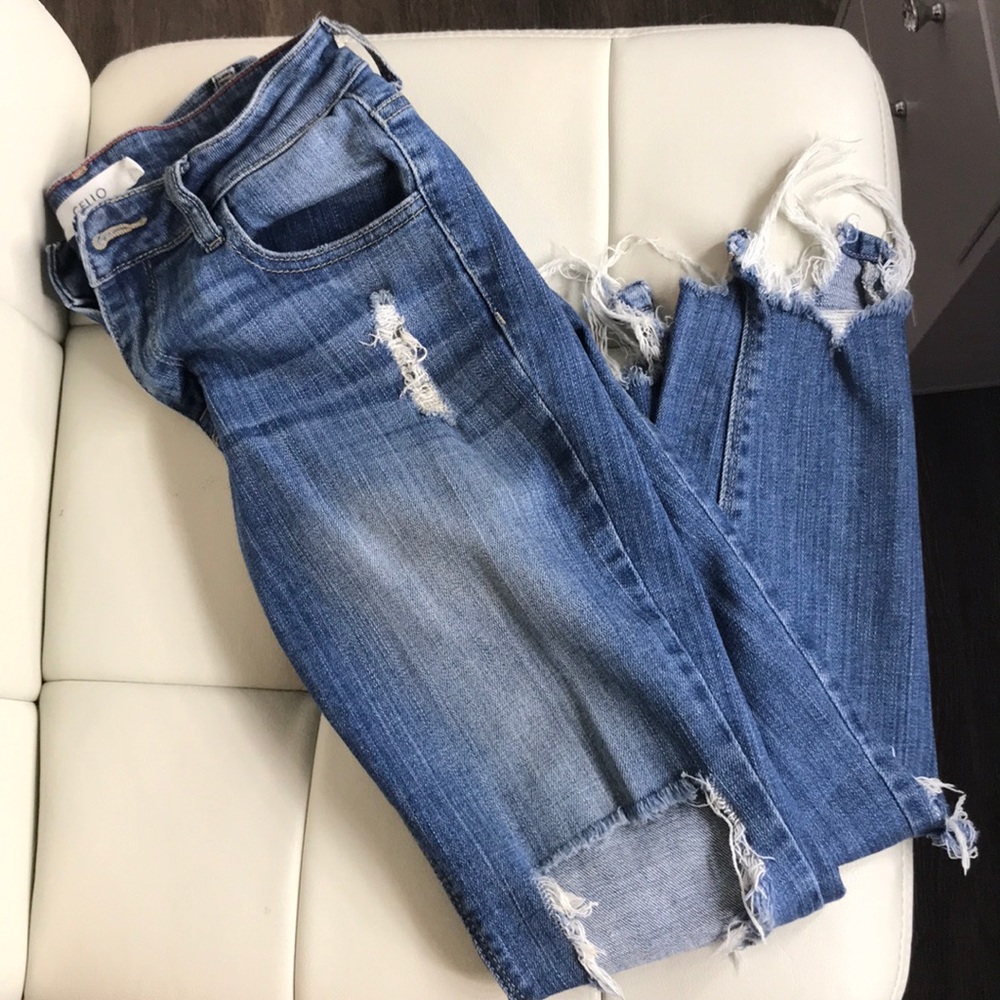 denim distressed jeans!